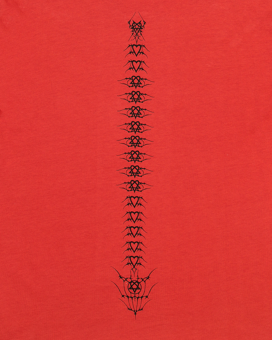 Tattoo Spine Longsleeve T-Shirt in Kiss. Back detail shot.