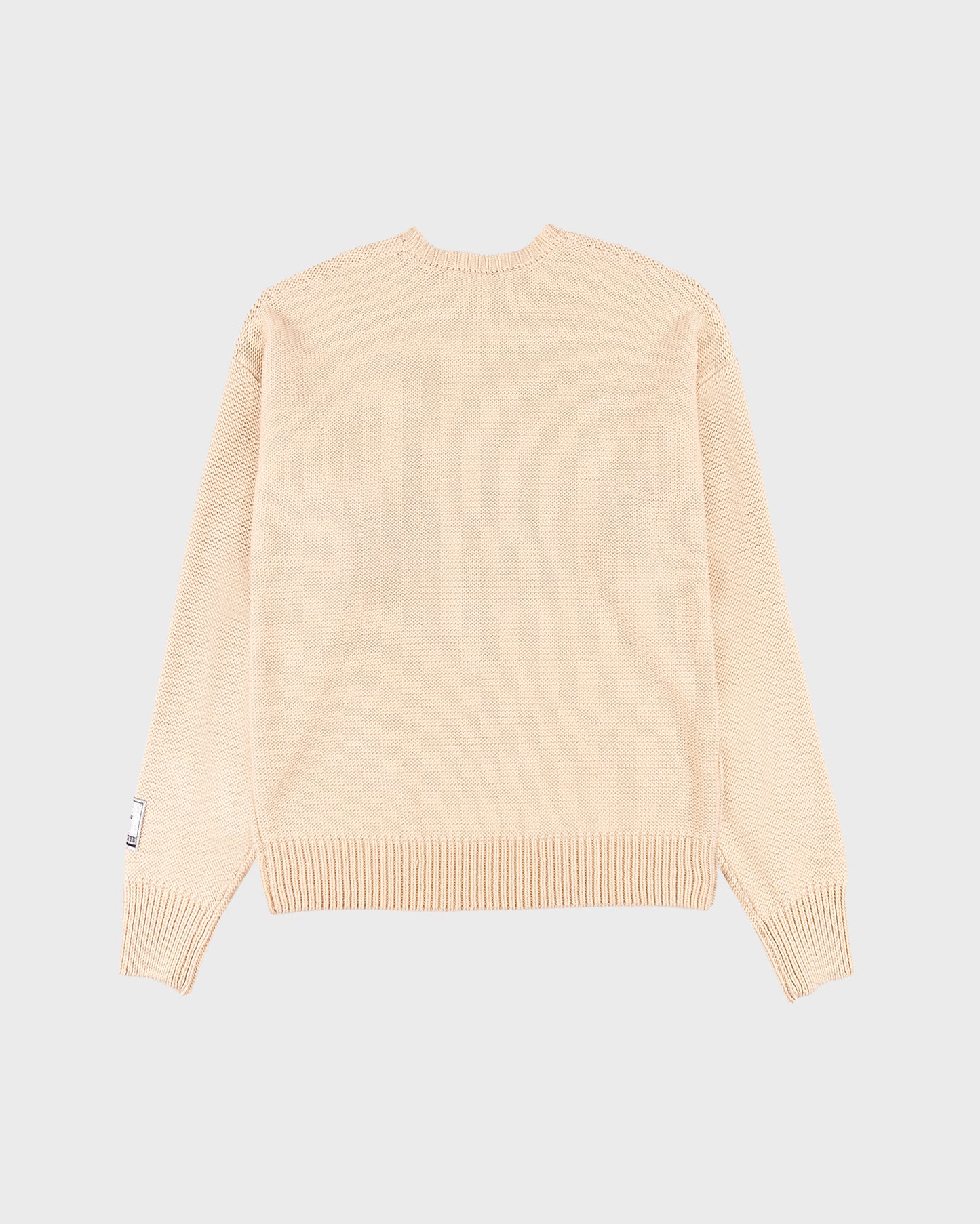 Reversed Heavy Knit Heartagram Sweater - Pearl