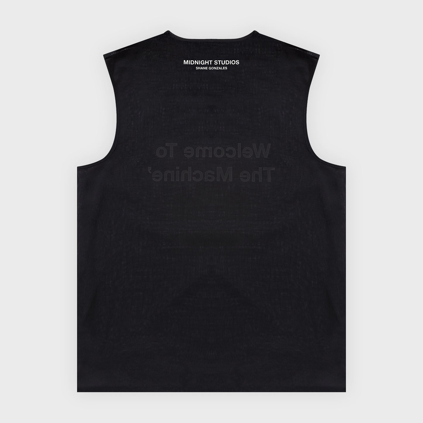 Machine Sheer Tank Top - Black
