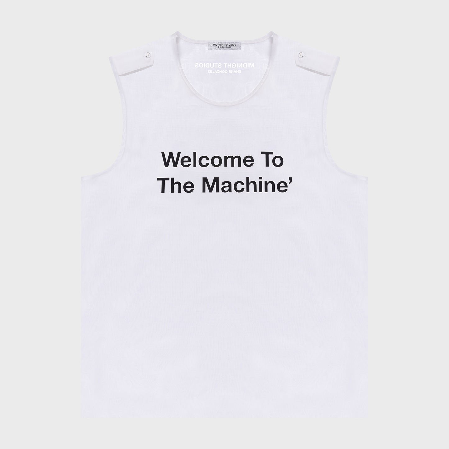 Machine Sheer Tank Top - White