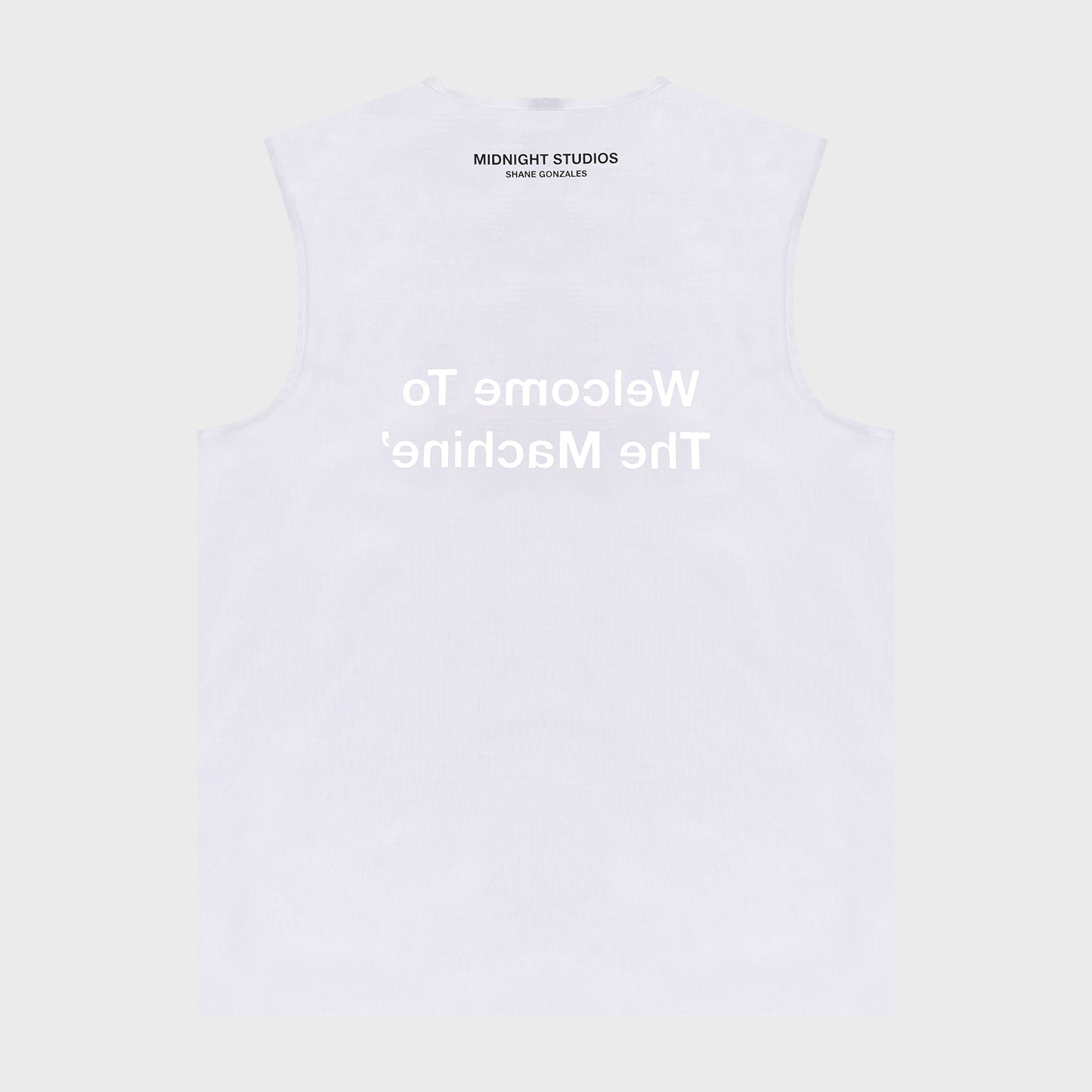 Machine Sheer Tank Top - White