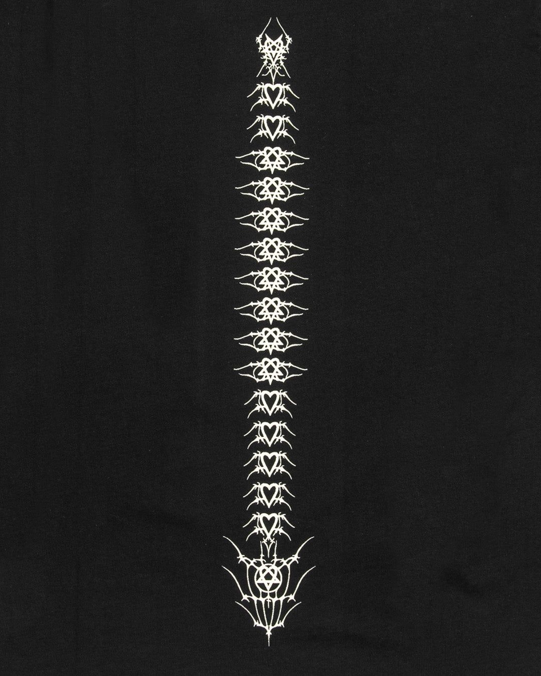Tattoo Spine Longsleeve T-Shirt in Black. Back detail shot.