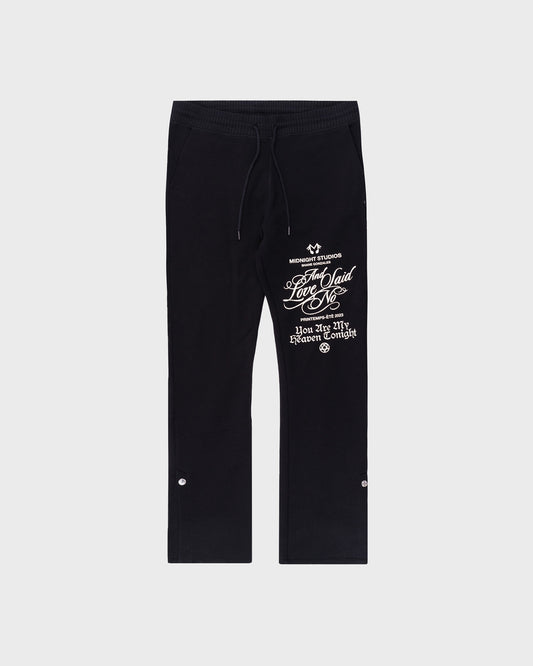 Heaven Tonight Lounge Pant in Black. Front Angle.