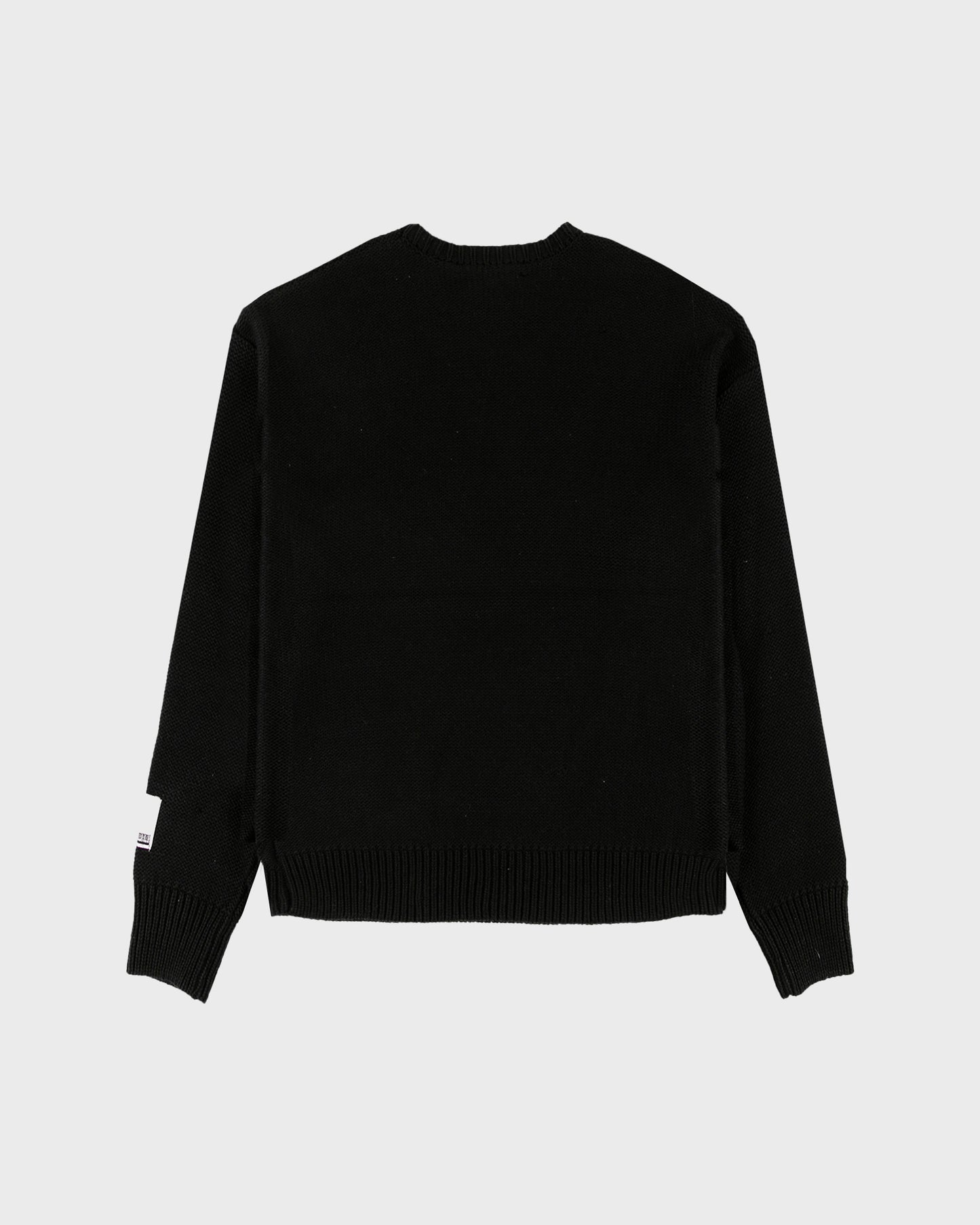 Heartagram Reverse Heavy Knit Sweater - Black