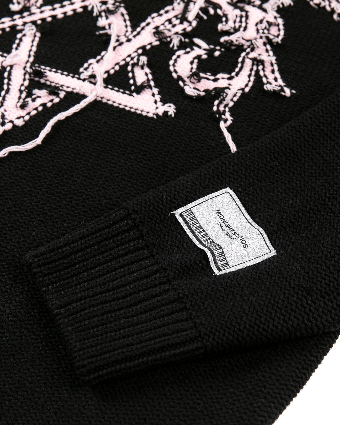 Heartagram Reverse Heavy Knit Sweater - Black