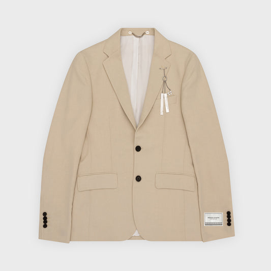 Synth Single Breasted Blazer - Sand