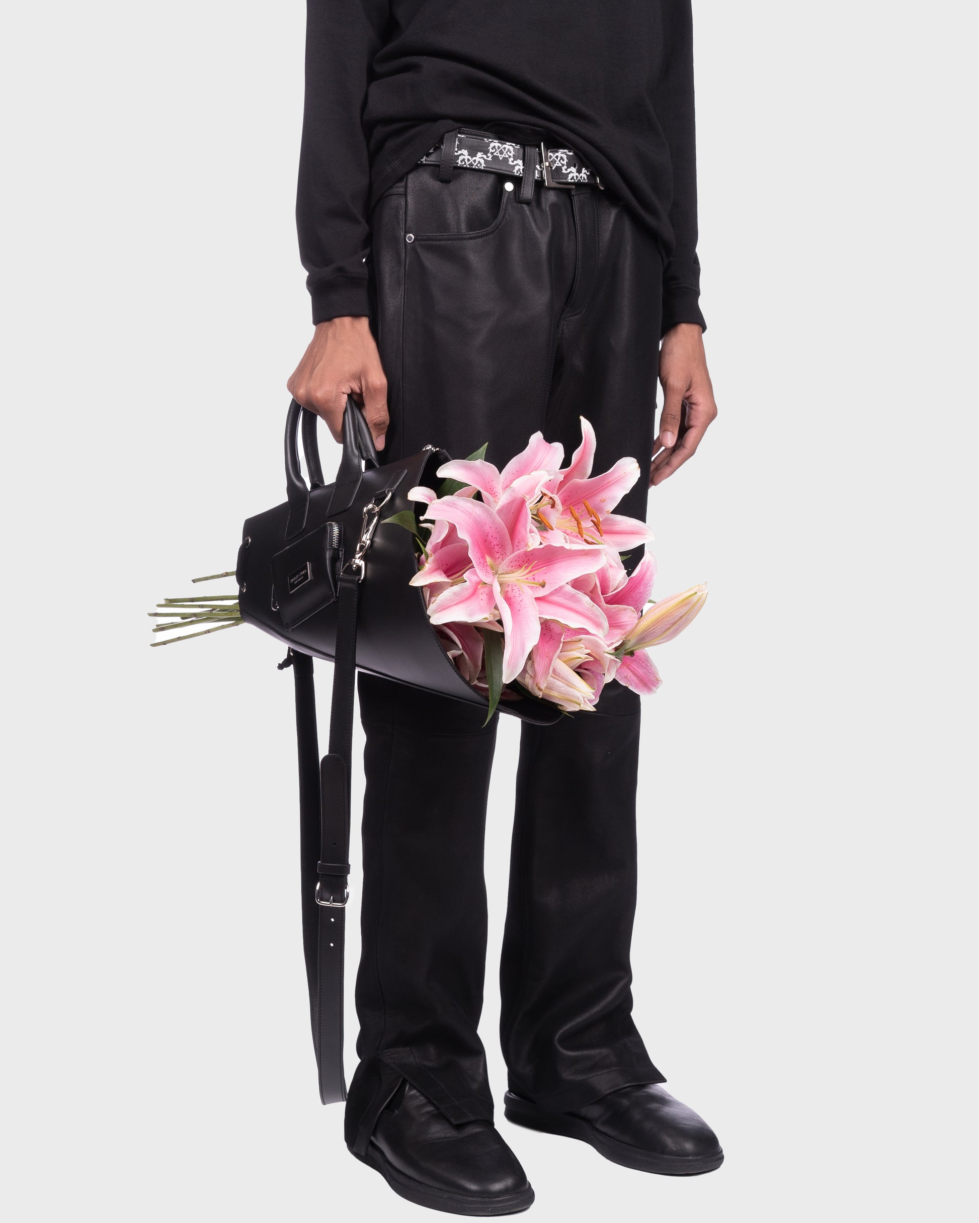 Leather Flower Bouquet Bag - Black – MIDNIGHT STUDIOS
